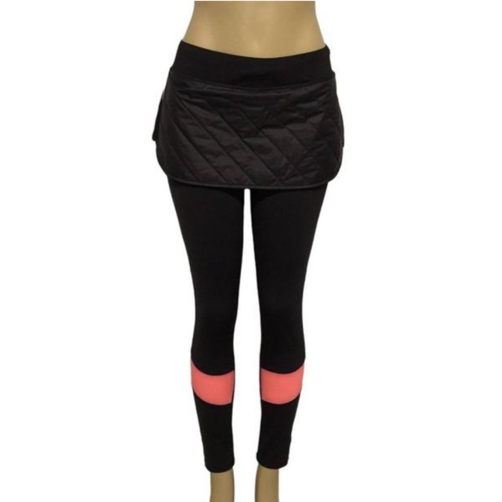 Lucy Athletic Tech Leggings with Built in Quilted Puffer Skirt